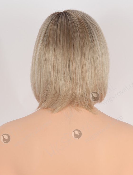 Side Part Short Bob Wigs | 8 Inch Blonde with Dark Roots Bob Cut Wigs | GLM-08014-24420