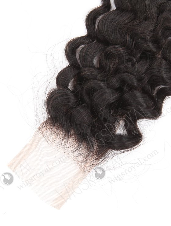 In Stock Indian Remy Hair 14" Deep Curly Natural Color Top Closure STC-412-24763