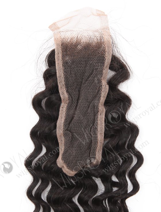 In Stock Indian Remy Hair 14" Deep Curly Natural Color Top Closure STC-412-24764