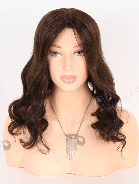 In Stock European Virgin Hair 16" Beach Wave 2a# Color Lace Front Silk Top Glueless Wig GLL-08058-24816