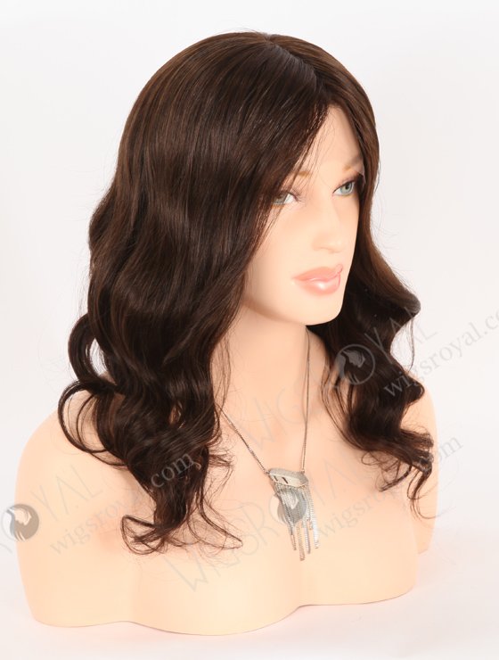 In Stock European Virgin Hair 16" Beach Wave 2a# Color Lace Front Silk Top Glueless Wig GLL-08058-24820