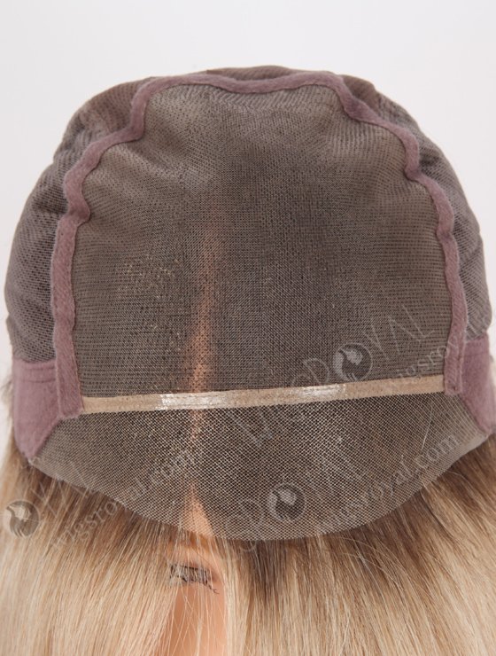 Side Part Short Bob Wigs | 8 Inch Blonde with Dark Roots Bob Cut Wigs | GLM-08014-24850