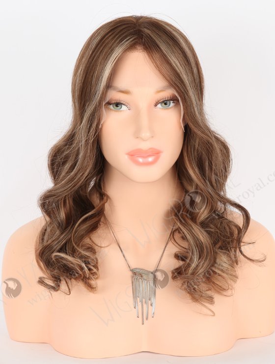 In Stock European Virgin Hair 16" Beach Wave Caramel Latte Color Lace Front Wig RLF-08013-25286