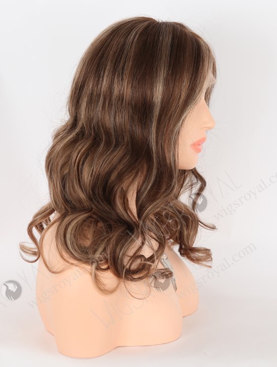 In Stock European Virgin Hair 16" Beach Wave Caramel Latte Color Lace Front Wig RLF-08013-25291