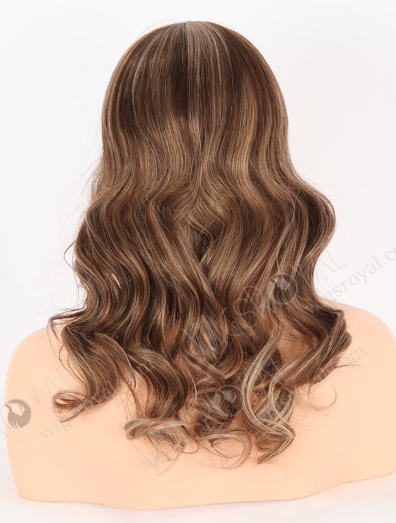 In Stock European Virgin Hair 16" Beach Wave Caramel Latte Color Lace Front Wig RLF-08013-25293