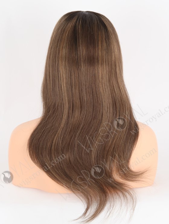 Gorgeous Light Brown Hair Wigs Online Store Fast Shipping | In Stock European Virgin Hair 16" Straight T2/10# with T2/8# highlights Color Lace Front Silk Top Glueless Wig GLL-08051-25375