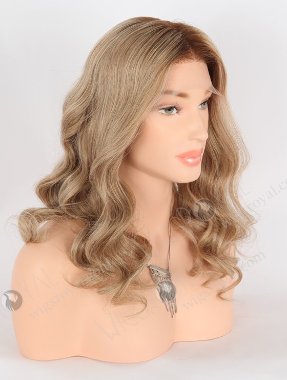 Natural Looking Small Cap No Glue Lace Front Wig Premium Quality 16 Inch Wavy Brown Hair RLF-08011-25462