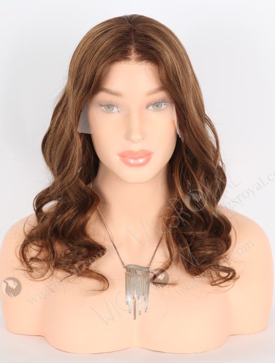 In Stock European Virgin Hair 16" Beach Wave T3/4# With T3/10# Highlights Color Lace Front Wig RLF-08027-25569