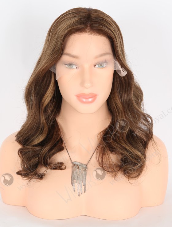 In Stock European Virgin Hair 16" Beach Wave 3# With T3/8# Highlights Color Lace Front Wig RLF-08024-25547