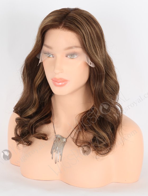 In Stock European Virgin Hair 16" Beach Wave 3# With T3/8# Highlights Color Lace Front Wig RLF-08024-25549