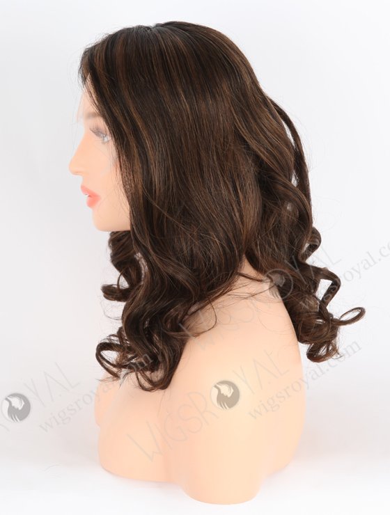In Stock European Virgin Hair 16" Beach Wave T1/2# With T1/30# Highlights Color Lace Front Wig RLF-08017-25531