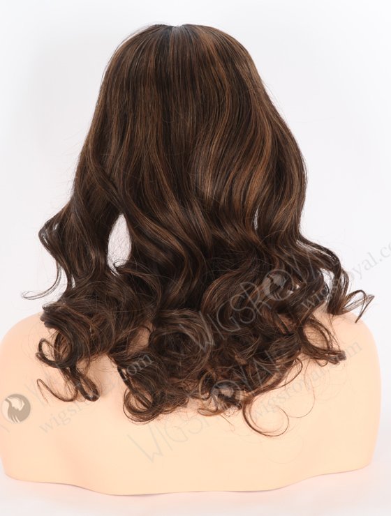 In Stock European Virgin Hair 16" Beach Wave T1/2# With T1/30# Highlights Color Lace Front Wig RLF-08017-25532