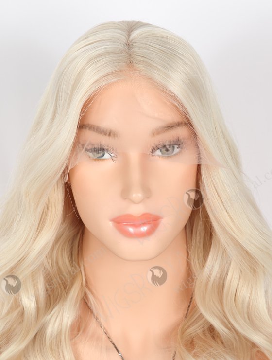 Stylish Natural Looking Platinum Blonde Lace Front Wigs 16 Inch Beach Wave European Hair RLF-08018-25536