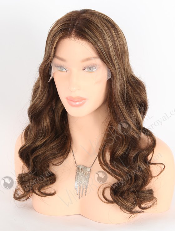 In Stock European Virgin Hair 20" Beach Wave 3# With T3/8# Highlights Color Lace Front Wig RLF-08035-25624