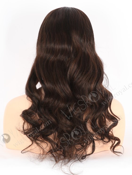 Pretty Wavy Lace Front Wigs 20 Inch Human Hair Brown with Black Lowlights RLF-08037-25639