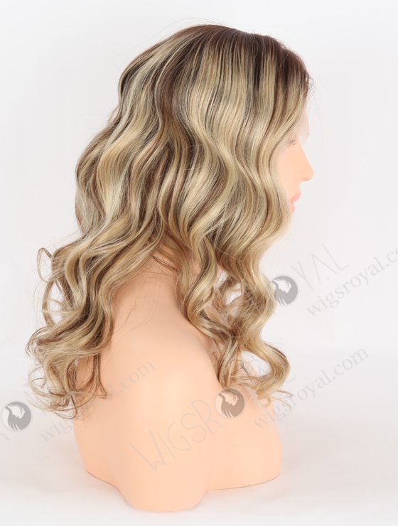 In Stock European Virgin Hair 16" Beach Wave T4/22# With 4# Highlights Color Lace Front Wig RLF-08023-25784