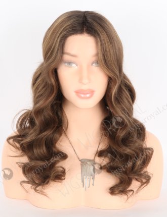 In Stock European Virgin Hair 20" Beach Wave T2/10# With T2/8# Highlights Color Lace Front Wig RLF-08032