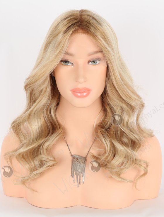 In Stock European Virgin Hair 16" Beach Wave T8A/60# With 8A# Highlights Color Lace Front Wig RLF-08021-25995
