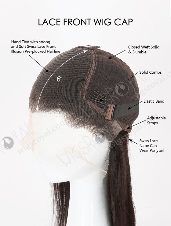 In Stock Indian Remy Hair 20" Straight Natural Color Lace Front Wig LLF-01012-26223