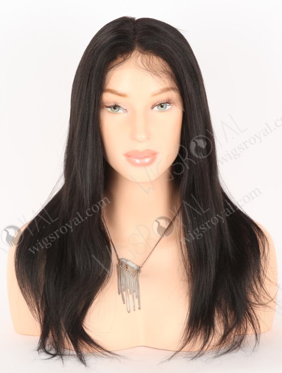 In Stock Indian Remy Hair 18" Yaki 1/1b# Evenly Blended Color Full Lace Wig FLW-01404