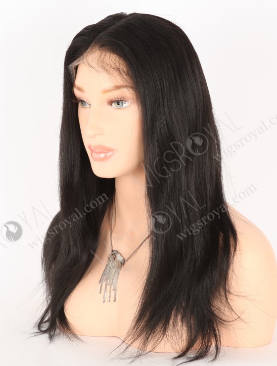 In Stock Indian Remy Hair 18" Yaki 1/1b# Evenly Blended Color Full Lace Wig FLW-01404-26347