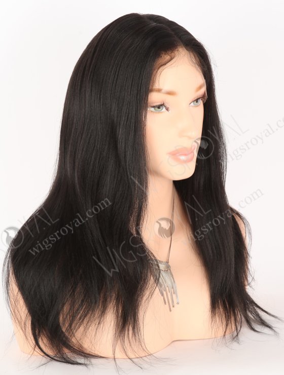 In Stock Indian Remy Hair 18" Yaki 1/1b# Evenly Blended Color Full Lace Wig FLW-01404-26349