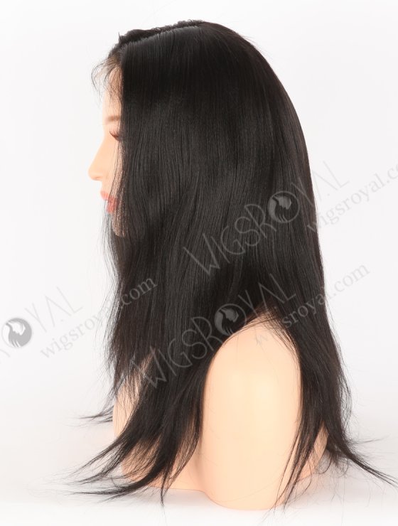 In Stock Indian Remy Hair 18" Yaki 1/1b# Evenly Blended Color Full Lace Wig FLW-01404-26351