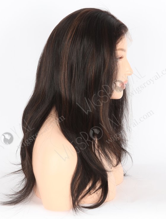 16" Indian Remy Hair Straight Wig 1b/4# Dark Highlighted Color Human Hair Wigs FLW-01292-26534