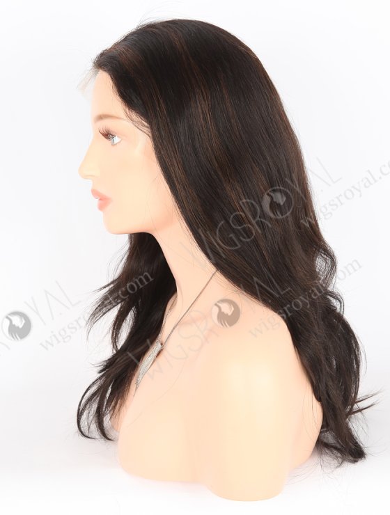 16" Indian Remy Hair Straight Wig 1b/4# Dark Highlighted Color Human Hair Wigs FLW-01292-26535