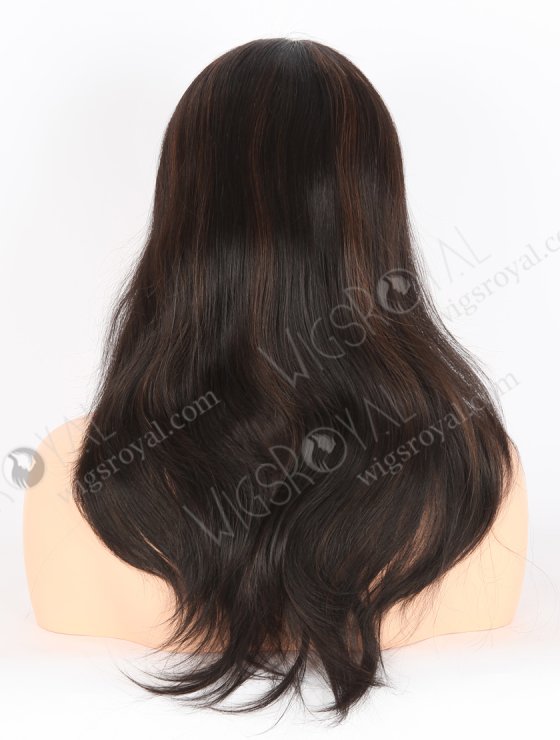 16" Indian Remy Hair Straight Wig 1b/4# Dark Highlighted Color Human Hair Wigs FLW-01292-26536