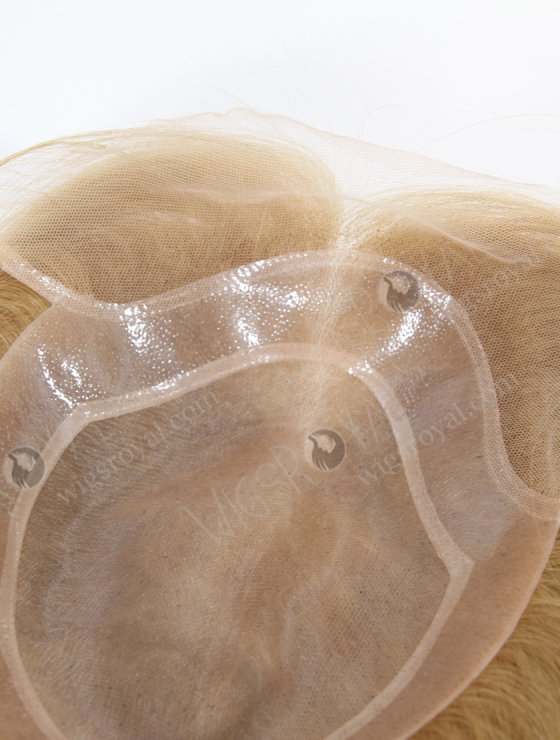 Short Style Natural Looking Hairline Mongolian Virgin Human Hair Mono Topper With PU WR-TC-092-26630