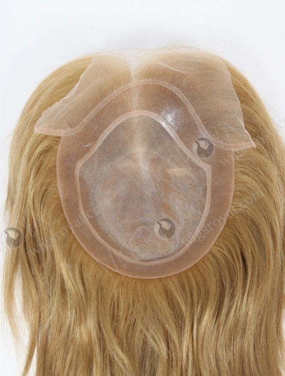 Short Style Natural Looking Hairline Mongolian Virgin Human Hair Mono Topper With PU WR-TC-092-26633