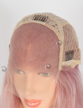Light Pink Color Human Hair Silky Straight High Density Lace Front Wigs WR-CLF-058