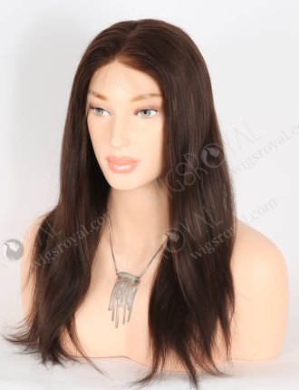 In Stock Indian Remy Hair 18" Light Yaki 2/3# Evenly Blended Color Full Lace Wig FLW-01466