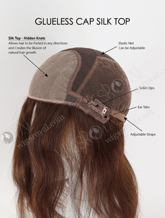 In Stock Brazilian Virgin Hair 18" Straight 3# Color Silk Top Glueless Wig GL-04017-28124