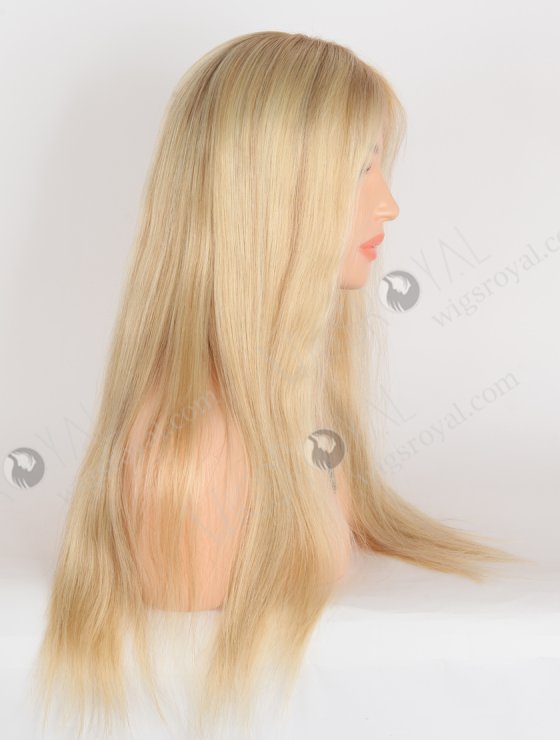 Undetectable 20 Inch European Hair Small Cap Size Brown Roots Long Blonde Lace Front Wig for Caucasian Women RLF-08069-28252