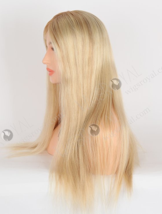 Undetectable 20 Inch European Hair Small Cap Size Brown Roots Long Blonde Lace Front Wig for Caucasian Women RLF-08069-28254