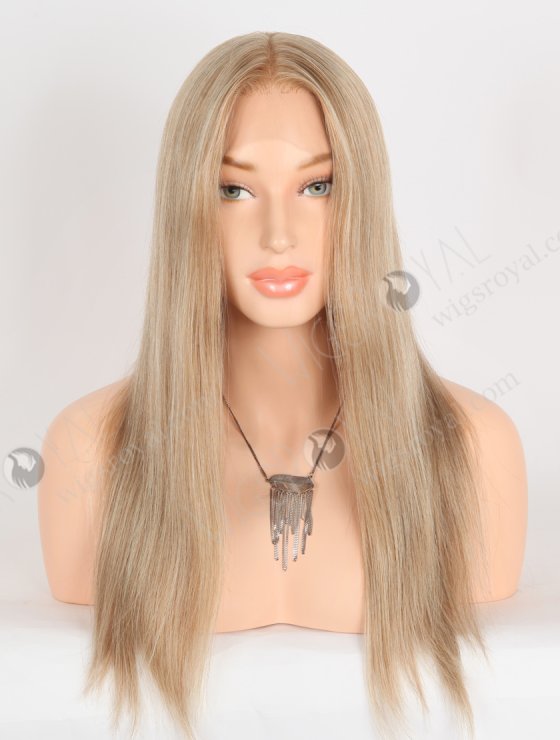 Super Natural Hair Parting Hidden Knot Silk Top Full Lace Wig | In Stock European Virgin Hair 18" Straight 8a#/60# Blended Color Lace Front Wig RLF-08064-28397