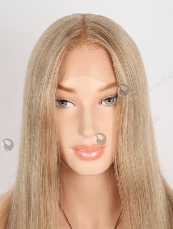 Super Natural Hair Parting Hidden Knot Silk Top Full Lace Wig | In Stock European Virgin Hair 18" Straight 8a#/60# Blended Color Lace Front Wig RLF-08064-28398