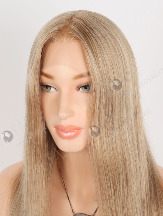 Super Natural Hair Parting Hidden Knot Silk Top Full Lace Wig | In Stock European Virgin Hair 18" Straight 8a#/60# Blended Color Lace Front Wig RLF-08064-28400