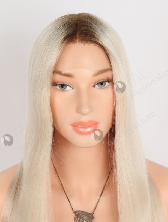 Fabulous White Color Lace Front Wig With Golden Brown Roots Color RLF-08071-28524