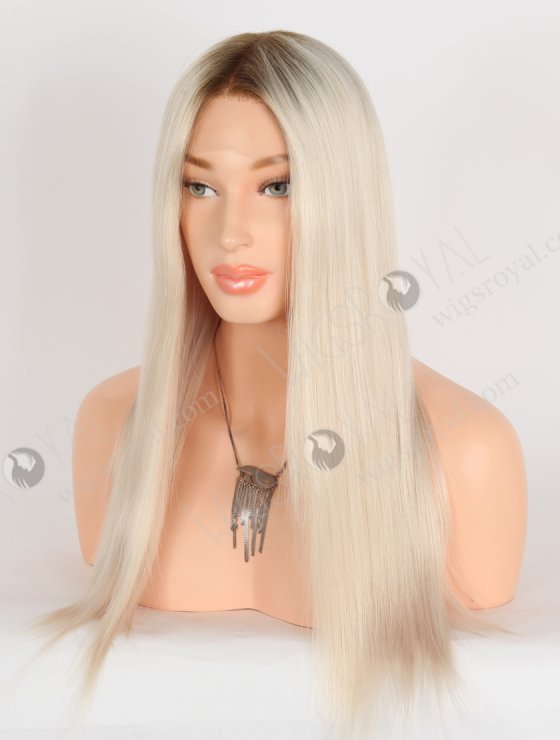 Fabulous White Color Lace Front Wig With Golden Brown Roots Color RLF-08071-28527