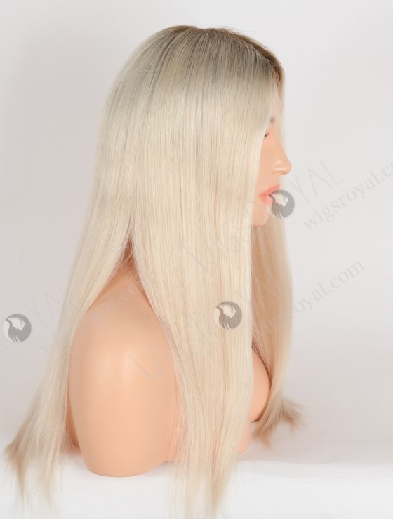 Fabulous White Color Lace Front Wig With Golden Brown Roots Color RLF-08071-28531