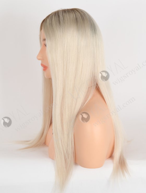 Fabulous White Color Lace Front Wig With Golden Brown Roots Color RLF-08071-28532