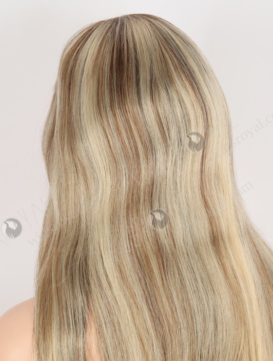 Most Realistic Human Hair Wigs Caucasian Beautiful 18 Inch Darker Roots Blonde with Brown Highlights RLF-08072-28547