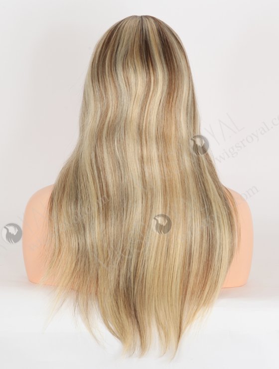 Most Realistic Human Hair Wigs Caucasian Beautiful 18 Inch Darker Roots Blonde with Brown Highlights RLF-08072-28548