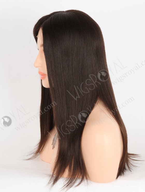 Small Cap Lace Front Wigs for Ladies with Thinning Hair Best Quality 16 Inch Straight Natural Brown Virgin Hair RLF-08047-28680