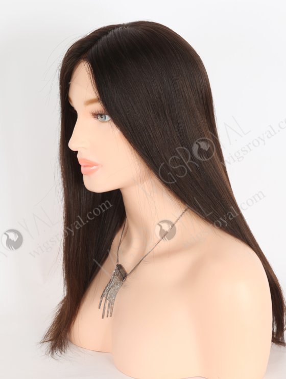 Small Cap Lace Front Wigs for Ladies with Thinning Hair Best Quality 16 Inch Straight Natural Brown Virgin Hair RLF-08047-28681