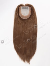 European Human Hair 16'' One Length Straight Middle Golden Brown Color Toppers Topper-022