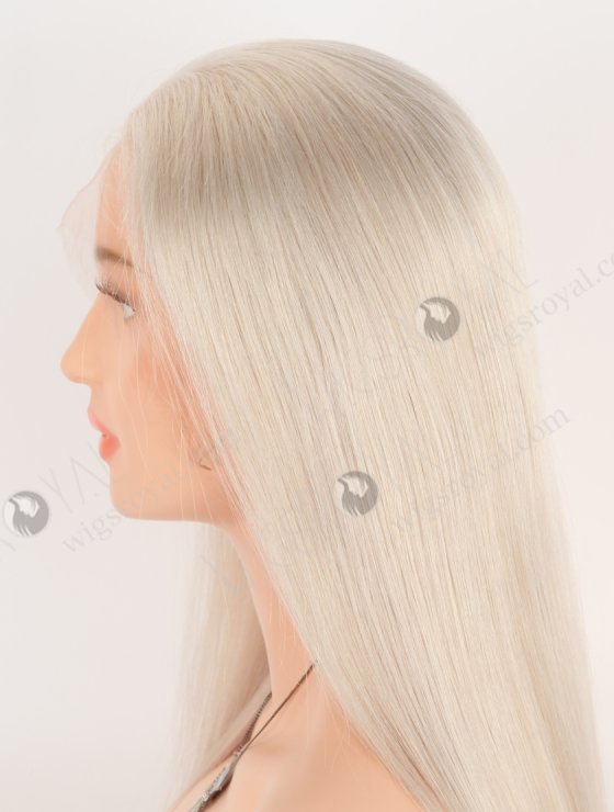 In Stock Brazilian Virgin Hair 16" Straight Platinum Gray Color Lace Front Wig MLF-04019-28902